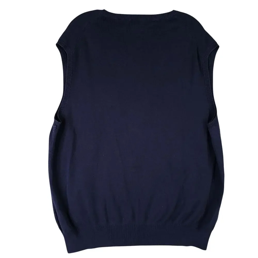 Vintage Polo Ralph Lauren Sweater Vest Men’s Size XXL Navy Blue Pima Cotton